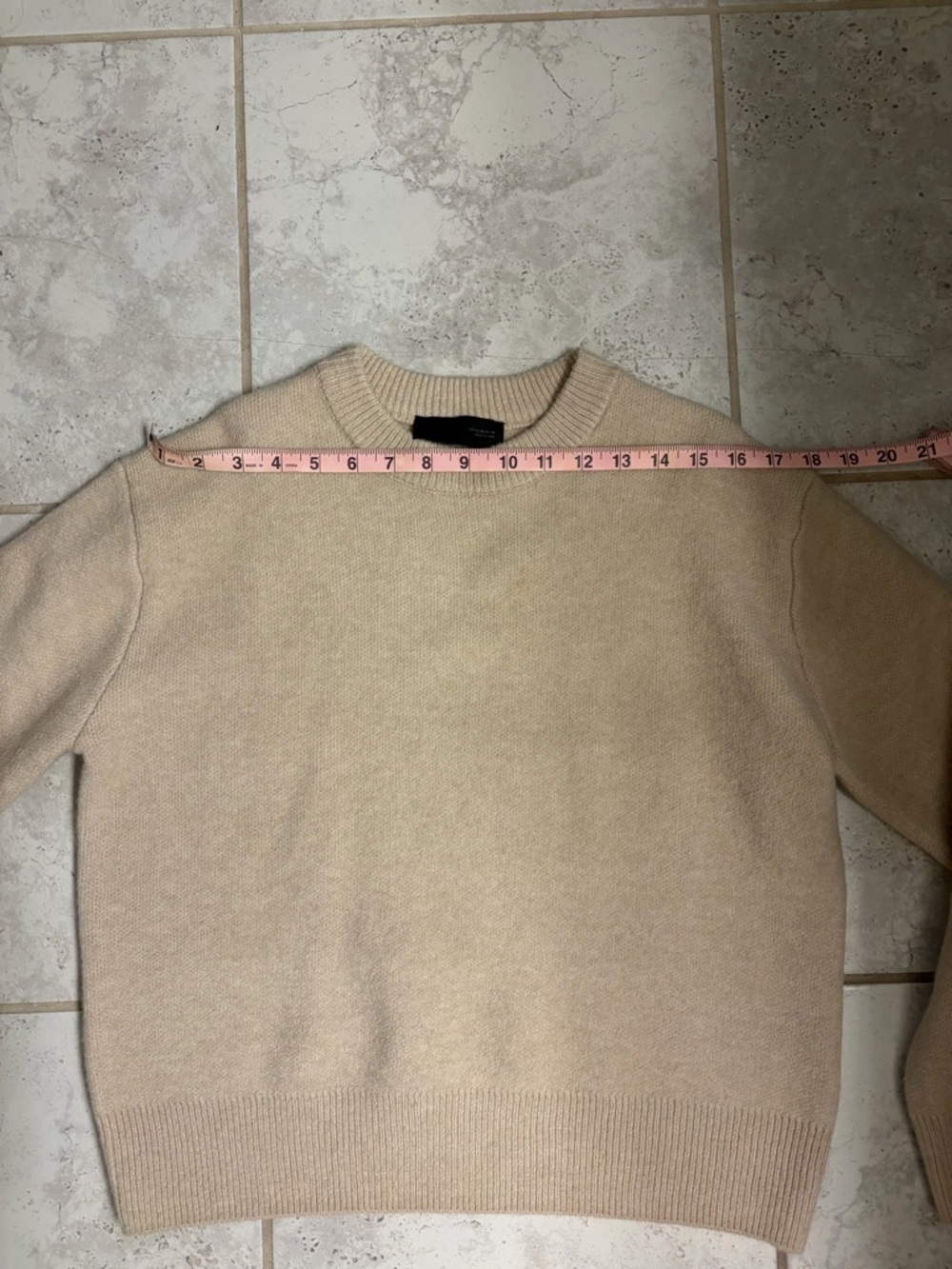 Zara | Wool Blend Crewneck Sweater in Cream | Sz XS (Fits like a S/M) - Picture 5 of 7